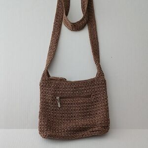 The Sak Brown Woven Crossbody Bag